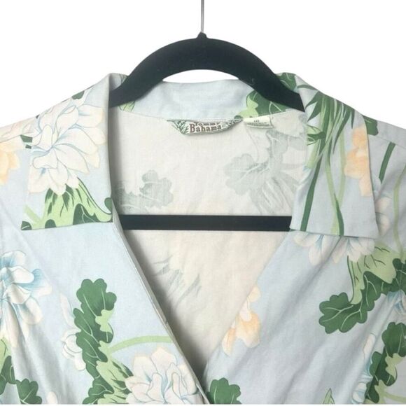 Tommy Bahama Silk Tropical Hawaiian Tie Front Sleeveless Crop Top Blouse Sz 10 - Picture 2 of 5